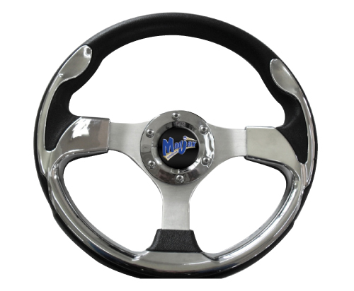 Image of the Ultra Collection Chrome Steering Wheel accessory.