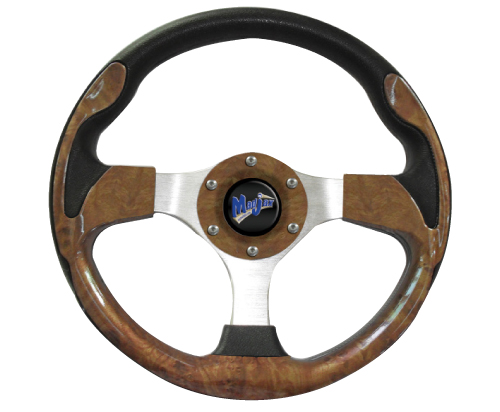 Image of the Ultra Collection Woodgrain Steering Wheel accessory.
