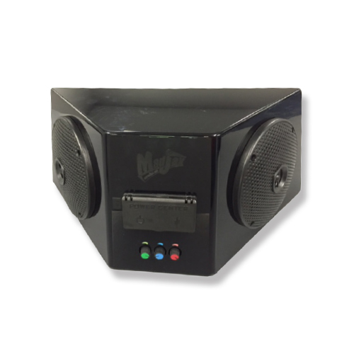 Image of the Madjax Speaker Box Kit with Built in bluetooth miniamp 5 inch speakers and power center accessory.