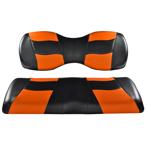 Image of the RIPTIDE Black Orange Two Tone Seat Covers accessory.