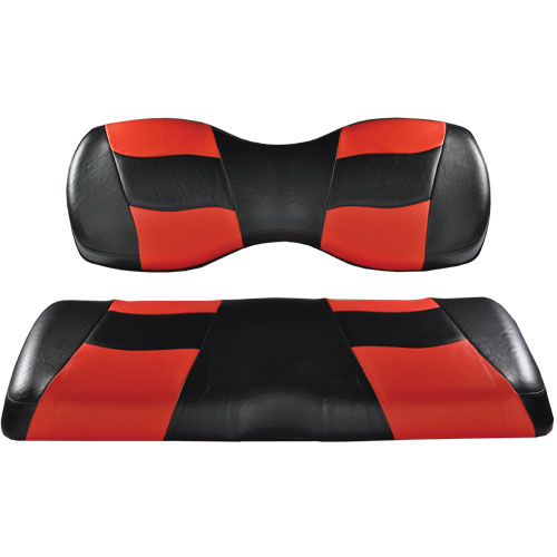 Image of the RIPTIDE Black Red Two Tone Seat Covers accessory.