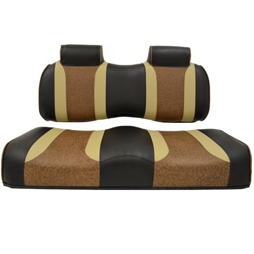 Image of the Tsunami Seat Cushion Set Black with Autumn and Brown Ostrich accessory.