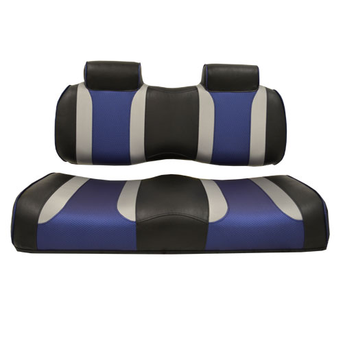 Image of the Tsunami Seat Cusion Set Black with Liquid Silver Rush and Freestyle Wave accessory.