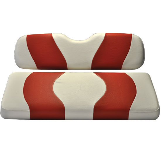 Image of the WAVE Two Tone White Red Seat Covers accessory.
